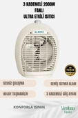 Premium Ürün Ultra Sessiz Masa Üstü Soğuk Sıcak 3 Kademeli 2000 W Fanlı Yüksek Isıtıcı Uyumlu - 1