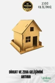 Yeni Sezon Eğitici Öğretici 3 Boyut Ahşap Puzzle Zeka Geliştirici Boyanabilir Oyun Maket Çitli Ev - 2