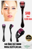 Özel Üretim Titanyum Uçlu 540 İğneli Cilt Bakım Vücut Yenileme Masaj Aleti Derma Roller 0,50 mm - 1