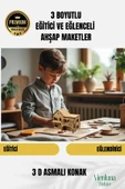 Yeni Sezon Eğitici Öğretici 3 Boyut Ahşap Zeka Geliştirici Boyanabilir Oyun Maket Asmalı Konak - 1
