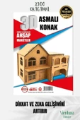 Yeni Sezon Eğitici Öğretici 3 Boyut Ahşap Zeka Geliştirici Boyanabilir Oyun Maket Asmalı Konak - 3