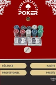 Lüks Texas Holdem Metal Poker Blackjack Seti 100 Çip 2 Deste Casino Poker Oyunu Seti - 2