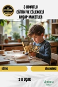 Yeni Sezon Eğitici Öğretici 3 Boyut Ahşap Puzzle Zeka Geliştirici Boyanabilir Oyun Maket Uçak - 1