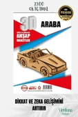 Yeni Sezon Eğitici Öğretici 3 Boyut Ahşap Puzzle Zeka Geliştirici Boyanabilir Oyun Maket Araba - 3