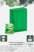 Özel Üretim El Yapımı %100 Vücut Saç Lüks Doğal Ferah Kokulu Cilt Dostu Aloe Vera Sabunu 5 Adet - 1