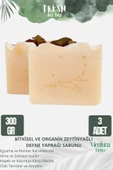 Özel Üretim El Yapımı %100 Doğal Ferah Kokulu Cilt Dostu Zeytinyağlı Defne Yapraklı Sabun 3 Adet thumbnail 1