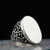 Düz Büyük Oval Tasarımlı 925 Ayar Gümüş Yüzük thumbnail 1