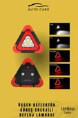 Özel Üretim Su Geçirmez 3 Ledli Solar Üçgen Reflektör Güneş Enerjili Refluj Araba Lambası - 3