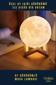 High Quality Çevre Korumalı 3B Standlı Yüksek Güçlü Led Ay Görünümlü Dekoratif Gece Masa Lambası - 5