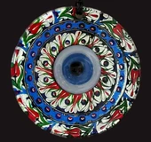 Lale Desenli Gümüş Rengi 12 Santimetre Füzyon Cam Duvar Süsü thumbnail 3