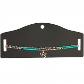 KL-MAVİ BONCUK DİZİ MELEK OBJELİ ROSE RENK GÖBEK AKSESUAR - 1