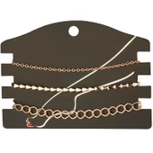 KL-ÜÇLÜ KOMBİN ZİNCİR ROSE RENK HALHAL - 1