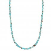 KL- RENKLİ BONCUK DİZİ KOLYE AÇIK MAVİ SİLVER RENK - 1