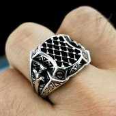 Özel Tasarımlı Kılıç Detaylı 925 Ayar Gümüş Yüzük thumbnail 3