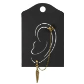 KL-AR-ZAMAK OBJE ZİNCİR EAR CUFF KÜPE BÜYÜK TÜY - 1