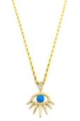 Göz Kolye - 80 cm - Altın - 1
