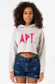 Blackpink Apt Grimelanj Kadın Crop Kapşonlu - 1