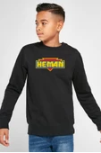 He Man Logo Siyah Çocuk 2ip Sweatshirt - 1