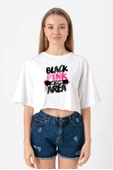 Black Pink In Your Area Beyaz Kadın Crop Tshirt thumbnail 1
