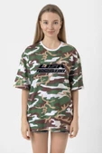 Lisa Rockstar Kamuflaj Kadın Oversize Tshirt thumbnail 1