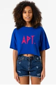 Blackpink Apt Mavi Kadın Crop Tshirt - 1