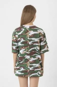 Lisa Rockstar Kamuflaj Kadın Oversize Tshirt thumbnail 3