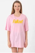 Fallout Lettern Pembe Kadın Oversize Tshirt thumbnail 1