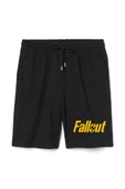 Fallout Lettern Erkek Siyah Şort - 1