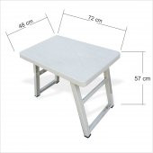 Paslanmaz En Dev Büyük Ebat Portatif Açılır Kapanır Şezlong 72x48cm Piknik Kamp Sehpası Masası - 4