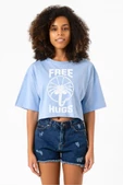 Free Facehugger Hugs Bebe Mavi Kadın Crop Tshirt - 1