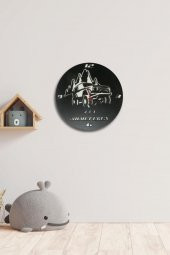 İsme Özel Çocuk Odası Saati Ahşap Duvar Saati Araba Temalı Saat - 1