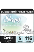 Sleepy Bio Natural Bebek Bez 5 Numara Junior 2'li Fırsat Paketi 58 Adet thumbnail 1