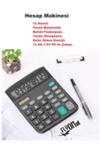 Hesap Makinesi  12 Haneli  Temel Matematik  Bellek Fonksiyonu  Yüzde Hesaplama Güneş Enerjili Pilli - 1