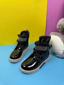 Günlük Kız Çocuk Rugan Bot Fermuarlı Lastik Bağcıklı Kürk ve Taş Detaylı Kaymaz Taban Bootie 391 - 7