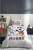 Özdilek Mickey Mouse College Gri Tek Kişilik Disney Lisanslı Lastikli Fitted Çarşaf Çocuk Nevresim Takım thumbnail 2