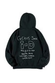 Erkek Siyah I-d Kaktüs Jack Travis Scott Baskılı Oversize 3 Iplik Kapüşonlu Sweatshirt thumbnail 1