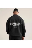 Erkek Represent Baskılı Siyah Sweatshirt - 1