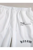 Beyaz Dreaming baskılı oversize eşofman altı - 2