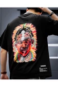 Erkek Siyah Samburu Sırt Baskılı Oversize Tshirt - 2