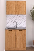 Fly Mobilya 80 Cm Detroit Helena Mutfak Evyeli Alt Modül ,mini Hazır Mutfak Dolabı Alt Modülü - 5
