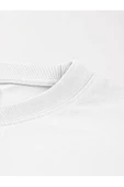 Beyaz Oversize Düz T-shirt - 4
