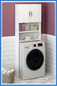 Fly Mobilya Lange Çamaşır Makinesi Dolabı Beyaz Çok Amaçlı Banyo Dolabı - 1