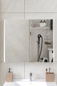 Fly Mobilya Marvel 80 Cm Banyo Üst Dolabı Banyo Raflı Aynalı Üst Modül - 2
