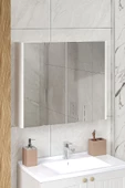 Fly Mobilya Marvel 80 Cm Banyo Üst Dolabı Banyo Raflı Aynalı Üst Modül - 3