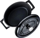 Lava Trendy Oval Siyah 10 cm Mini Döküm Tencere - 4