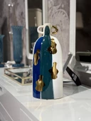 Evdema Vitale Seramik Puantiyeli Küçük Vazo 19*19*24 cm AK.KD0019 - 1