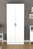 Fly Mobilya 80 CM BEYAZ İKİ KAPILI EKO GARDROP - 1