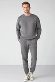 Oversize Unisex Gri Kışlık Eşofman Takımı - 1
