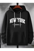 New York Baskılı Unisex Oversize Kapüşonlu Sweatshirt thumbnail 1