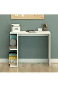Fly Mobilya Lily Beyaz Raflı Çalışma Masası Ofis Ders Yemek Masası Laptop Çocuk Masası / Ünitesi - 2